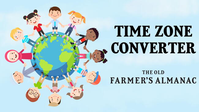 time zone converter, children of different ethnicities holding hands around the globe