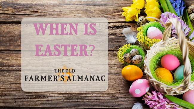 "Why Easter Changes Dates Every Year", image of roses and easter eggs. When is Easter?