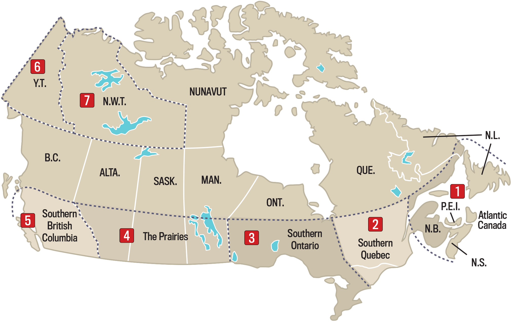 Click on a Region to see Long Range Weather Forecast
