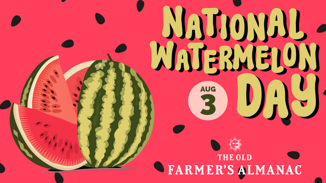 national watermelon day, with watermelons and watermelon slices